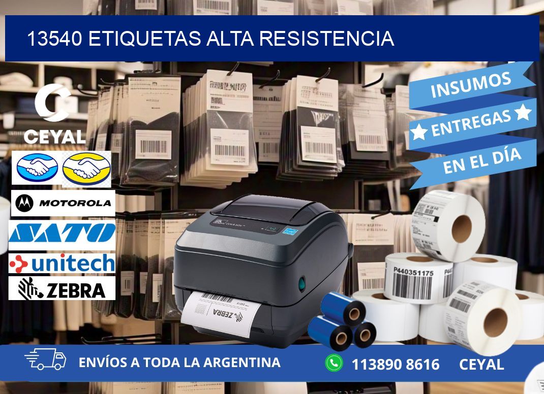 13540 etiquetas alta resistencia