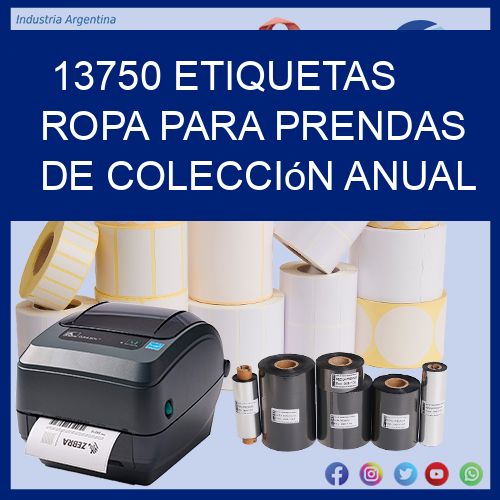 13750 Etiquetas ropa para prendas de colección anual