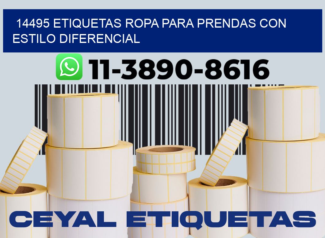 14495 Etiquetas ropa para prendas con estilo diferencial