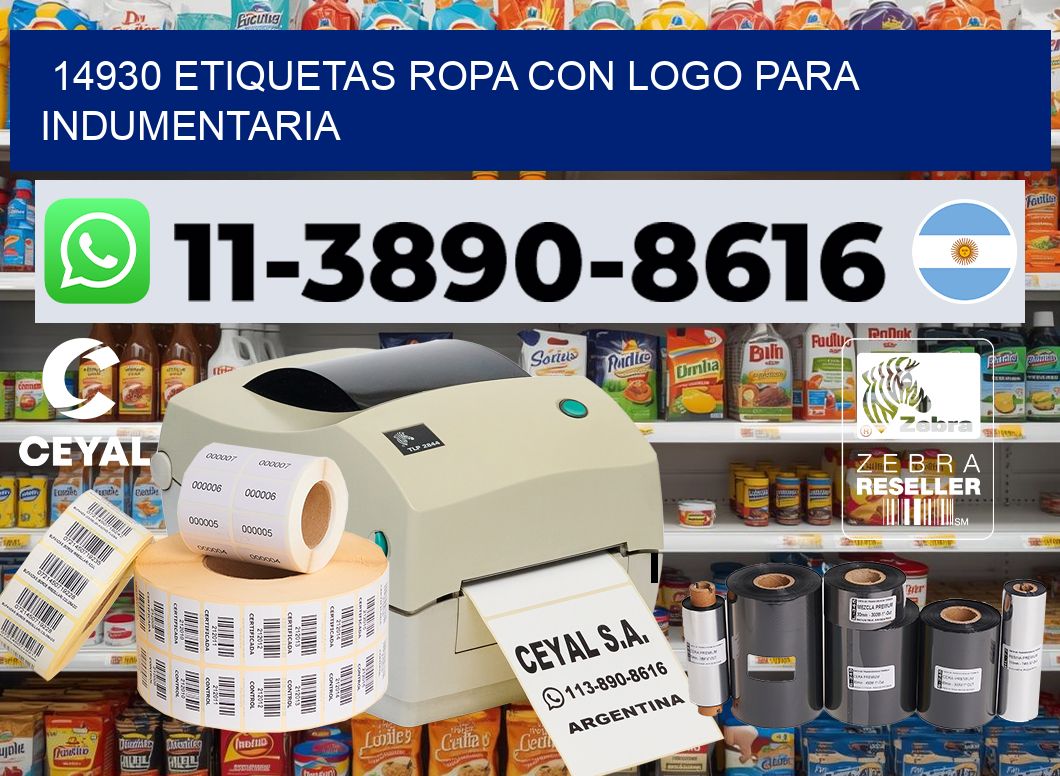 14930 Etiquetas ropa con logo para indumentaria
