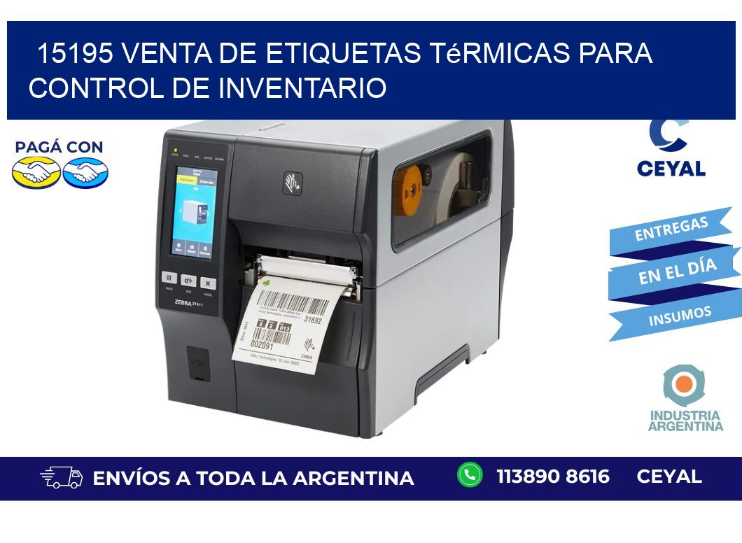 15195 venta de etiquetas térmicas para control de inventario