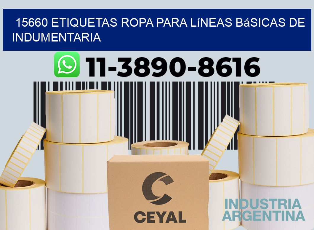 15660 Etiquetas ropa para líneas básicas de indumentaria