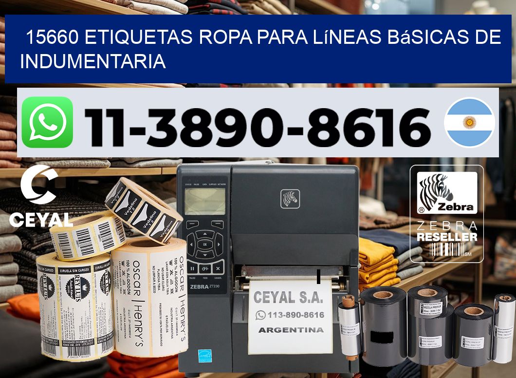 15660 Etiquetas ropa para líneas básicas de indumentaria