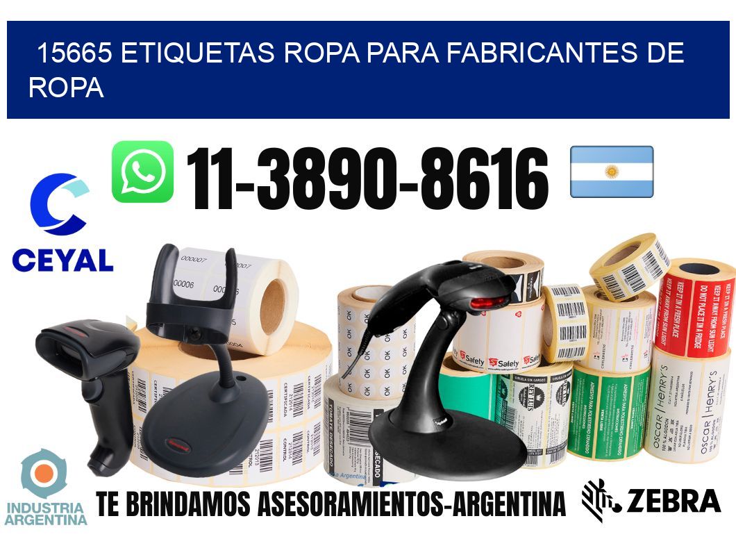 15665 Etiquetas ropa para fabricantes de ropa