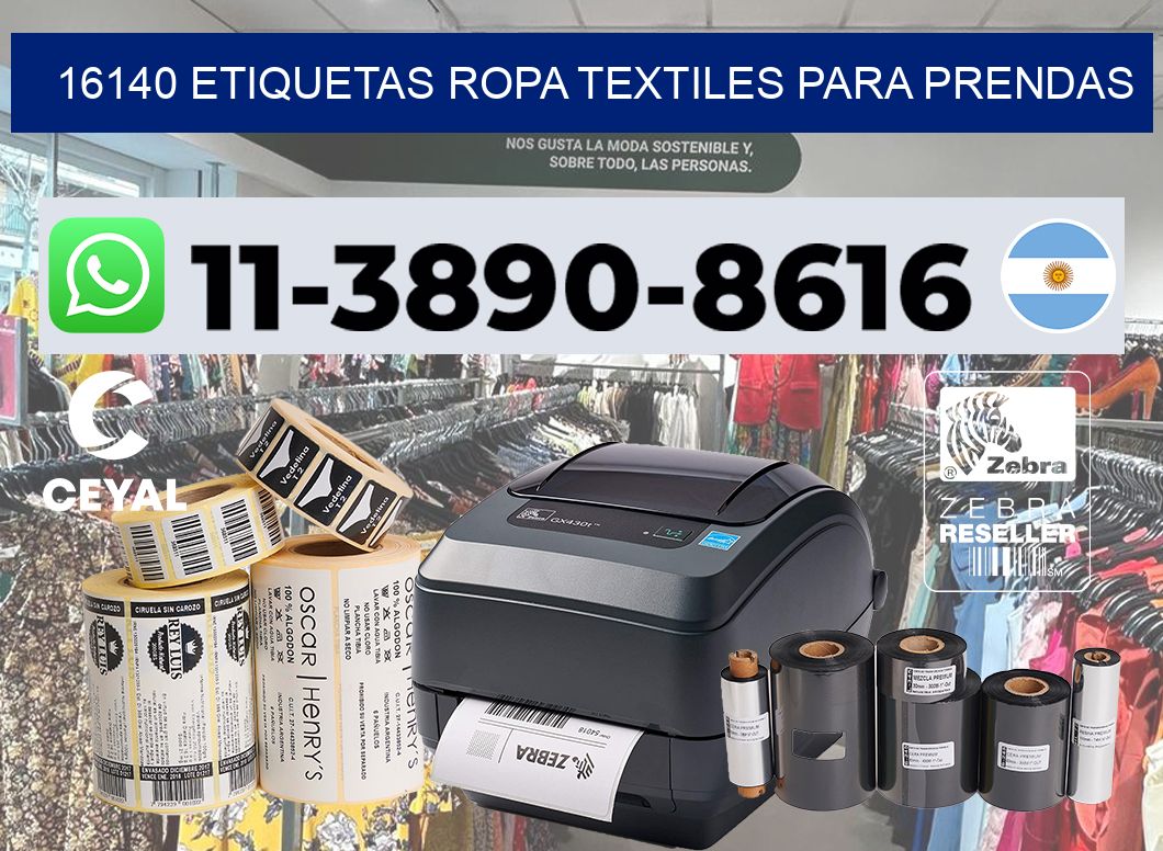 16140 Etiquetas ropa textiles para prendas