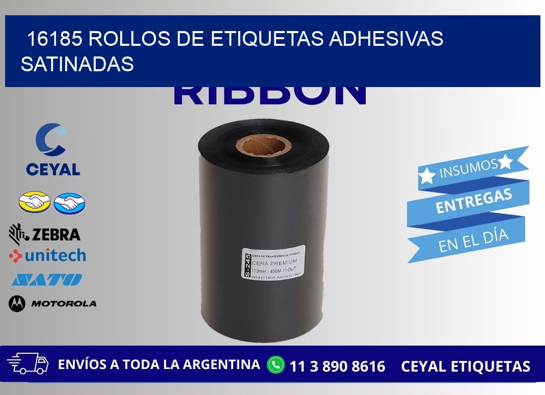 16185 rollos de etiquetas adhesivas satinadas