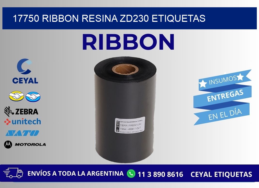 17750 ribbon resina zd230 etiquetas