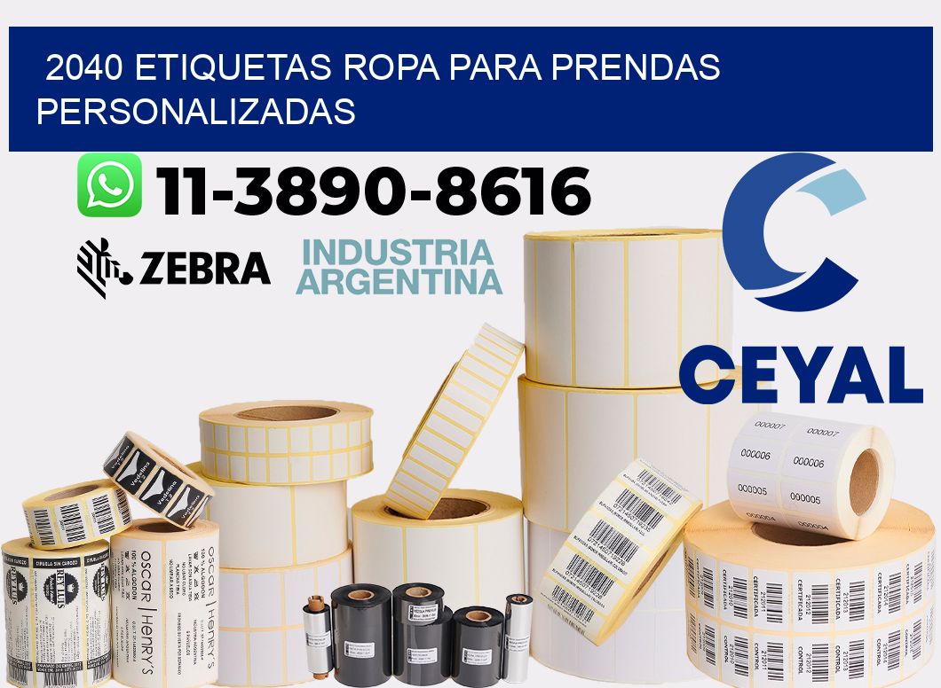 2040 Etiquetas ropa para prendas personalizadas