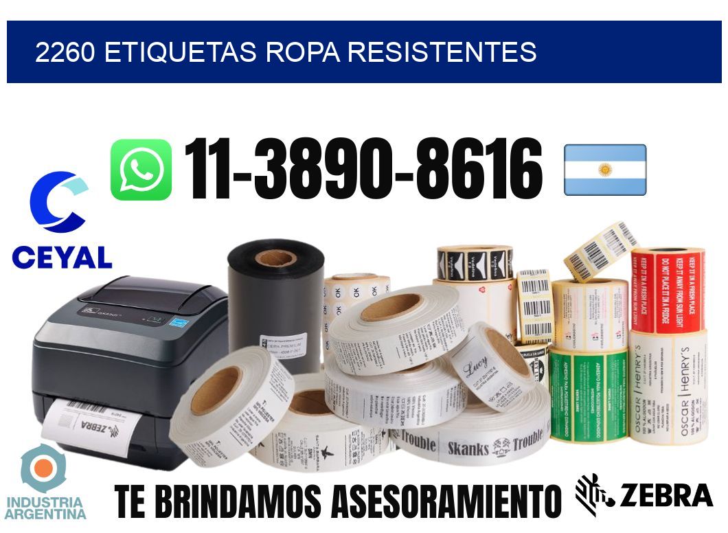 2260 Etiquetas ropa resistentes