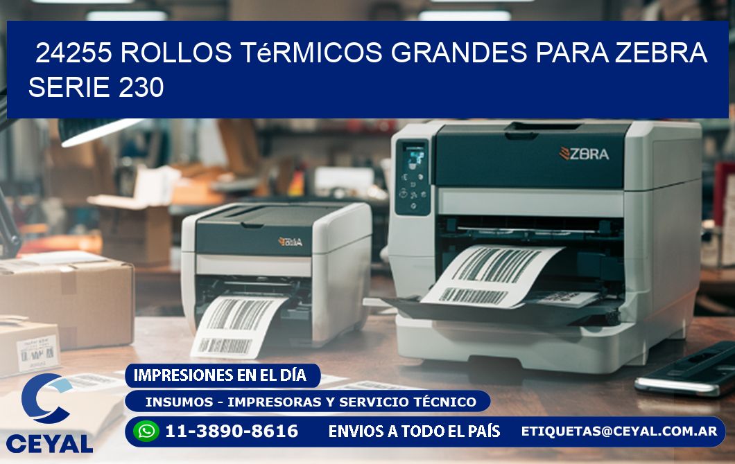 24255 rollos térmicos grandes para zebra serie 230