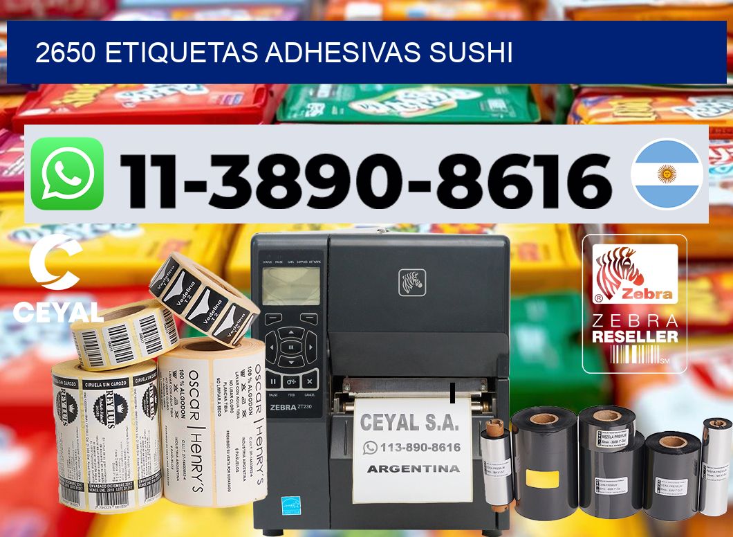 2650 etiquetas adhesivas sushi