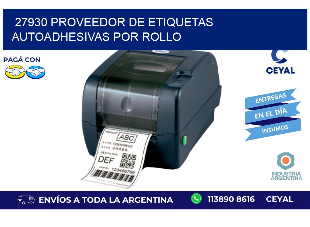27930 proveedor de etiquetas autoadhesivas por rollo