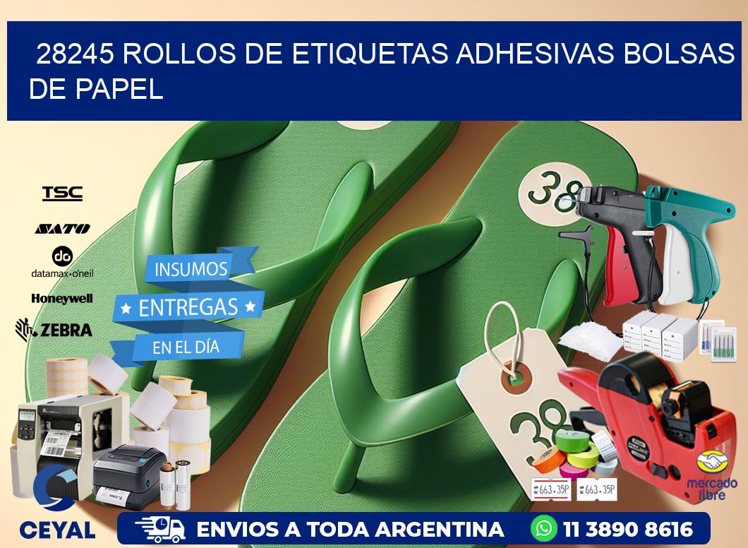28245 rollos de etiquetas adhesivas bolsas de papel