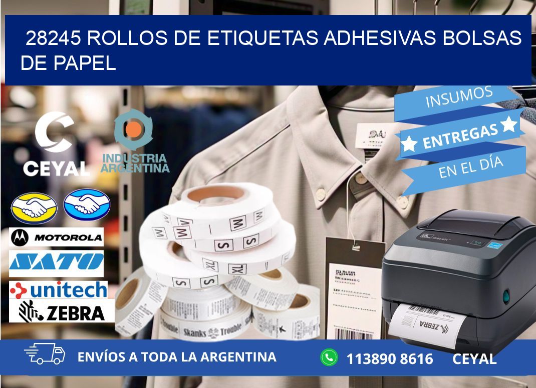 28245 rollos de etiquetas adhesivas bolsas de papel