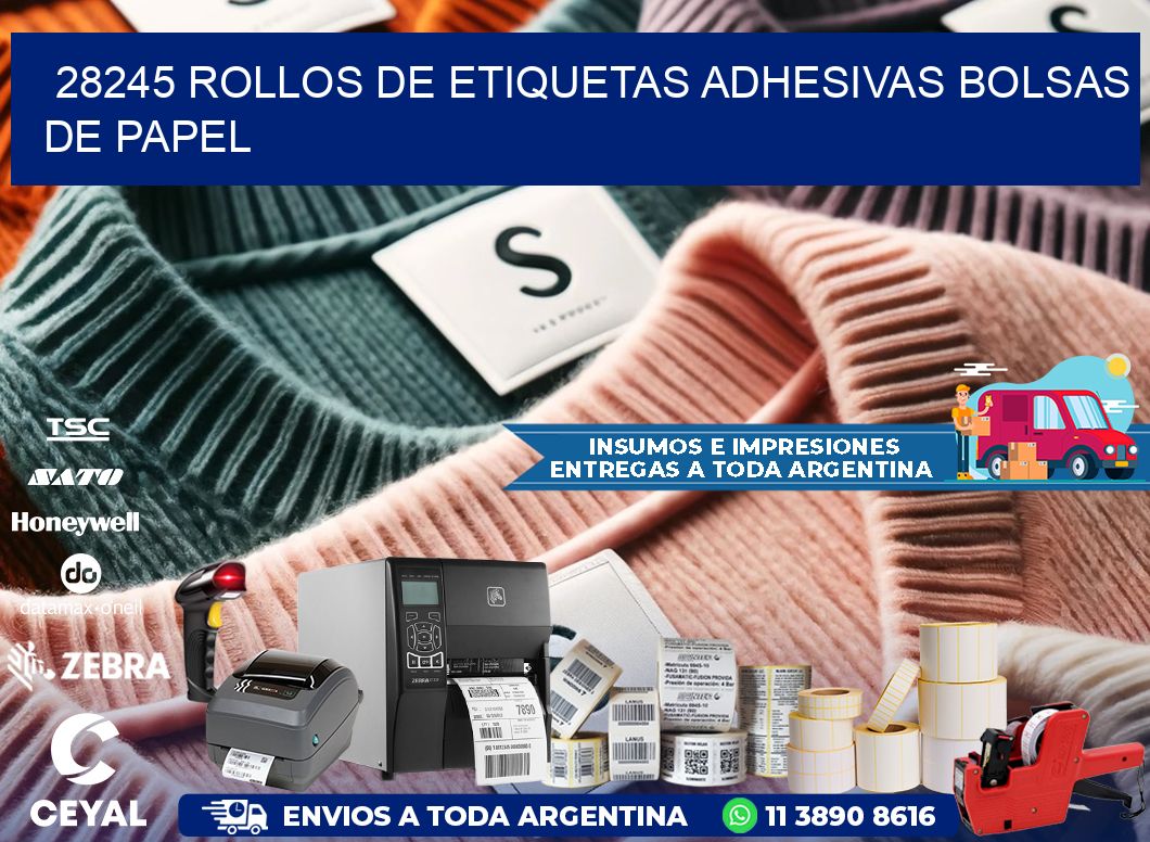 28245 rollos de etiquetas adhesivas bolsas de papel