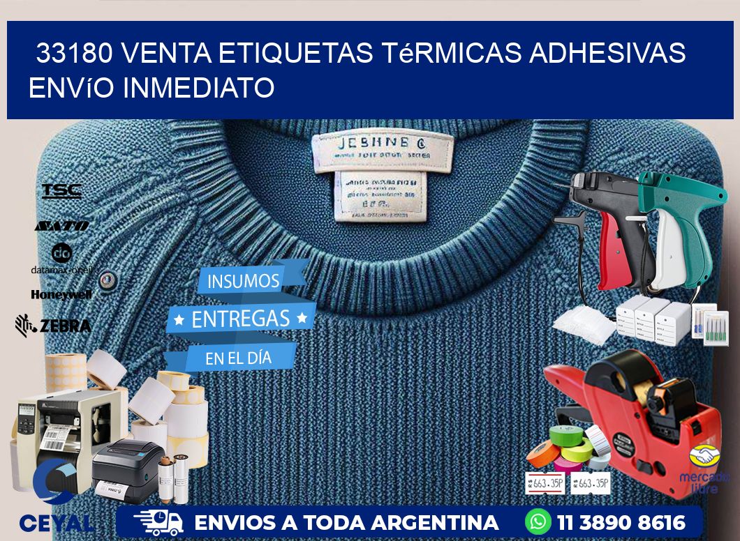 33180 venta etiquetas térmicas adhesivas envío inmediato