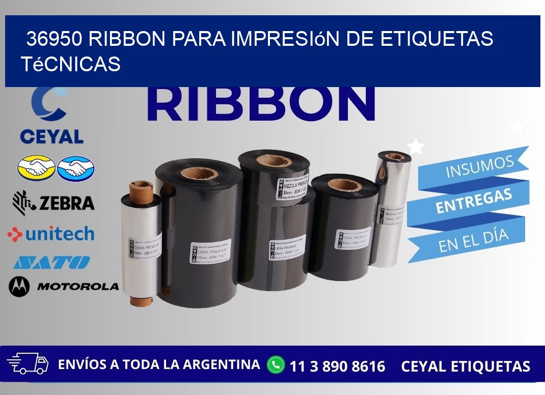 36950 ribbon para impresión de etiquetas técnicas