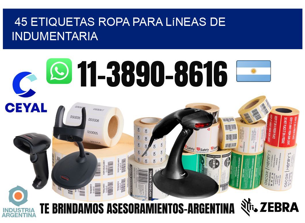 45 Etiquetas ropa para líneas de indumentaria