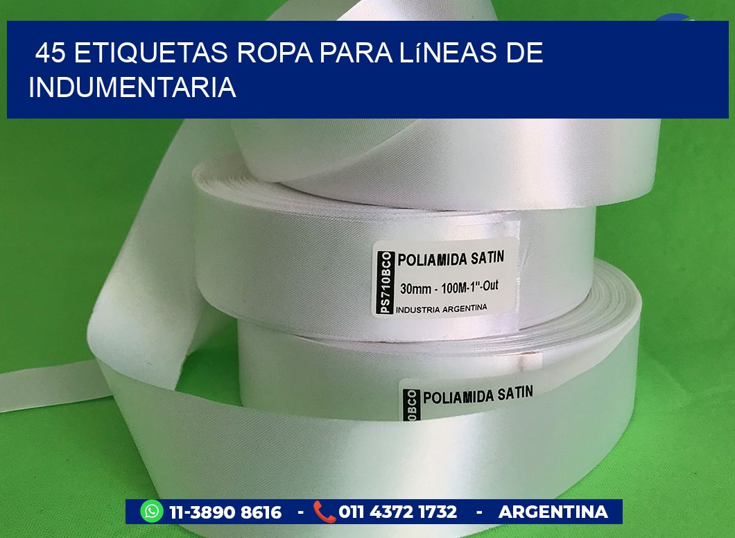 45 Etiquetas ropa para líneas de indumentaria