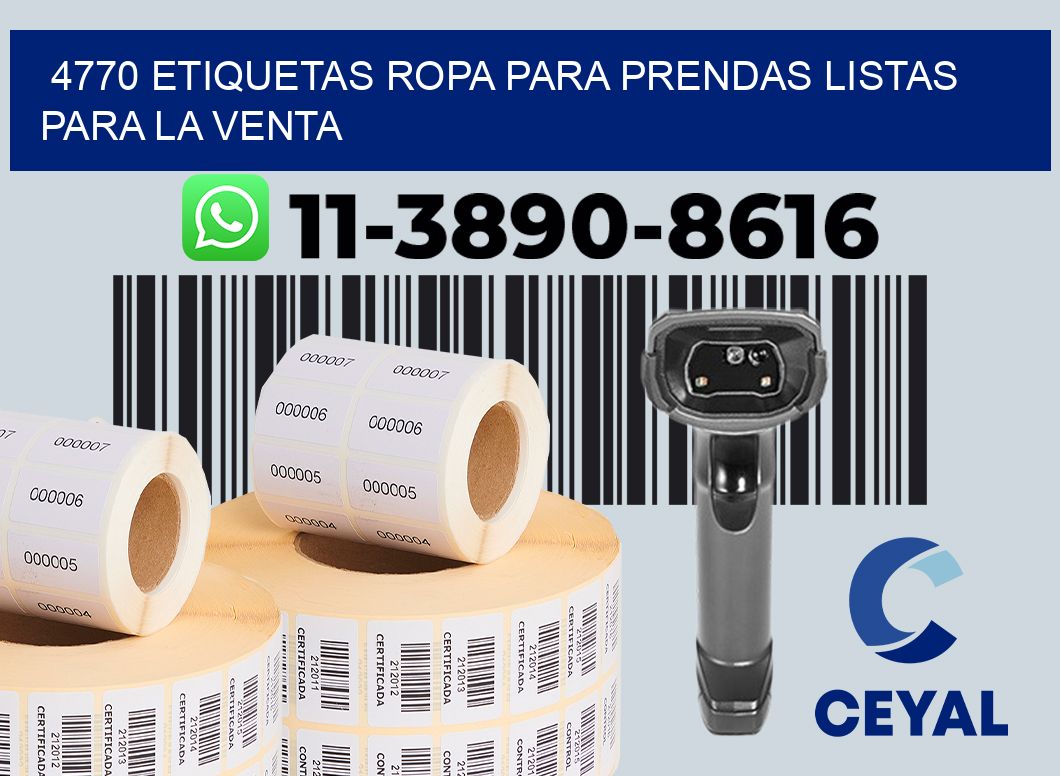 4770 Etiquetas ropa para prendas listas para la venta