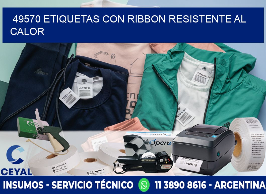 49570 etiquetas con ribbon resistente al calor