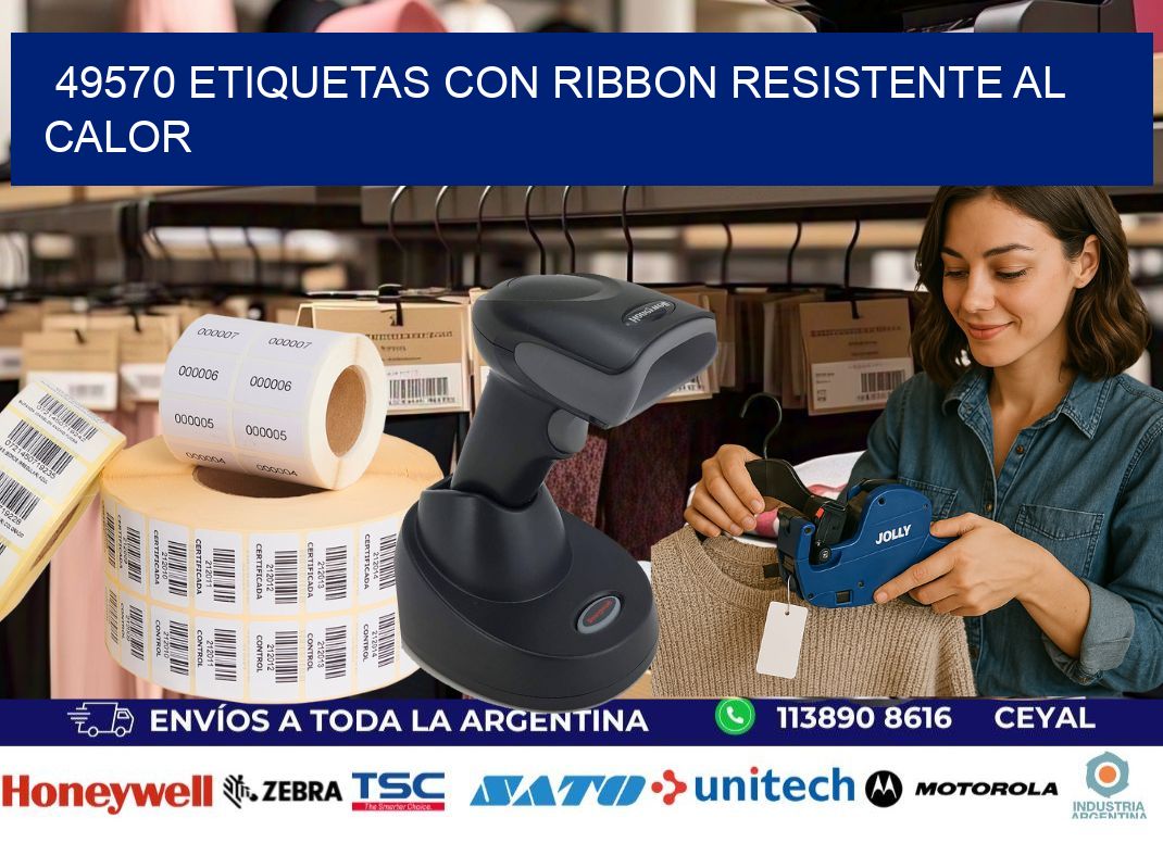 49570 etiquetas con ribbon resistente al calor