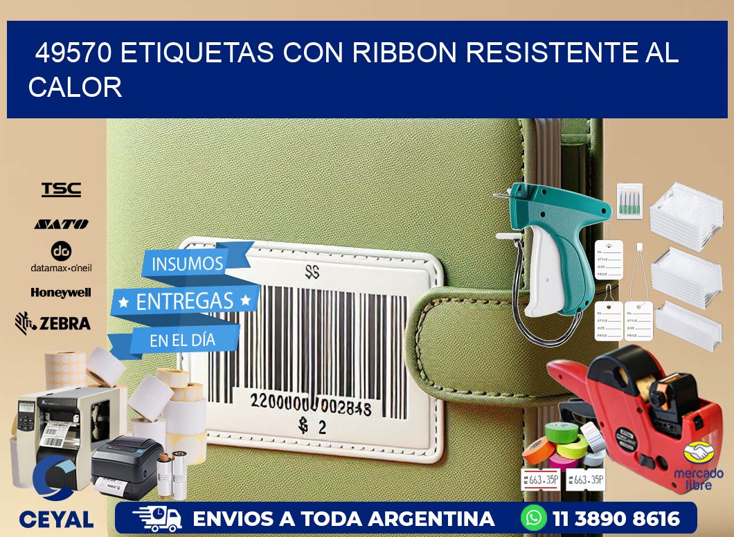 49570 etiquetas con ribbon resistente al calor