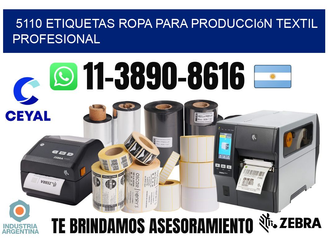 5110 Etiquetas ropa para producción textil profesional