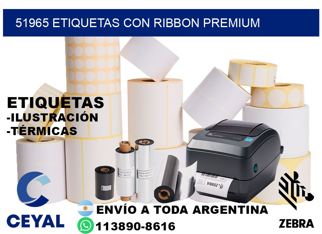 51965 etiquetas con ribbon premium