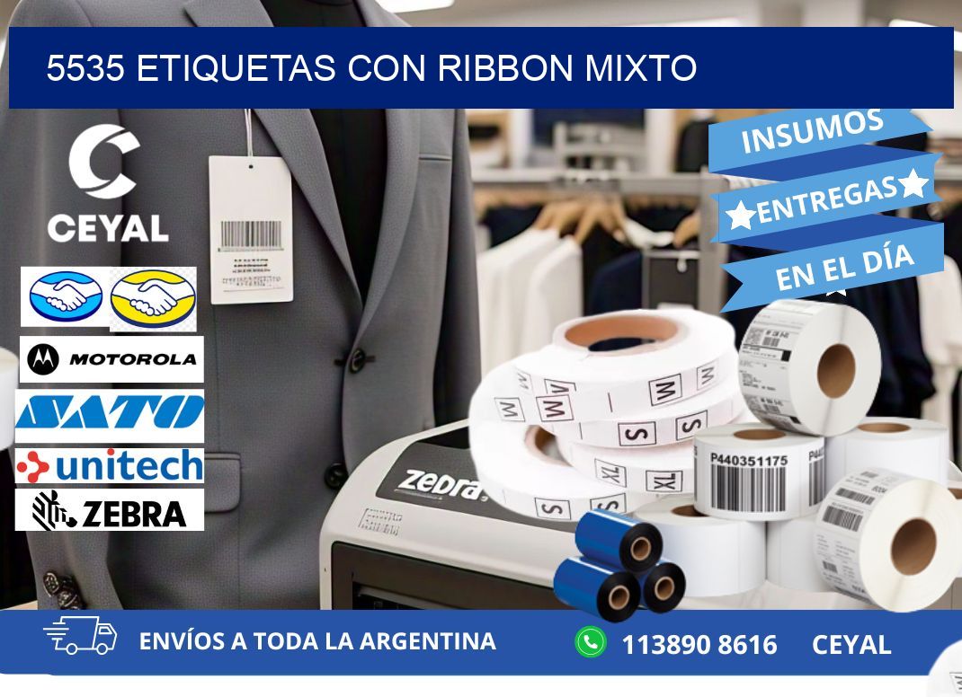 5535 etiquetas con ribbon mixto