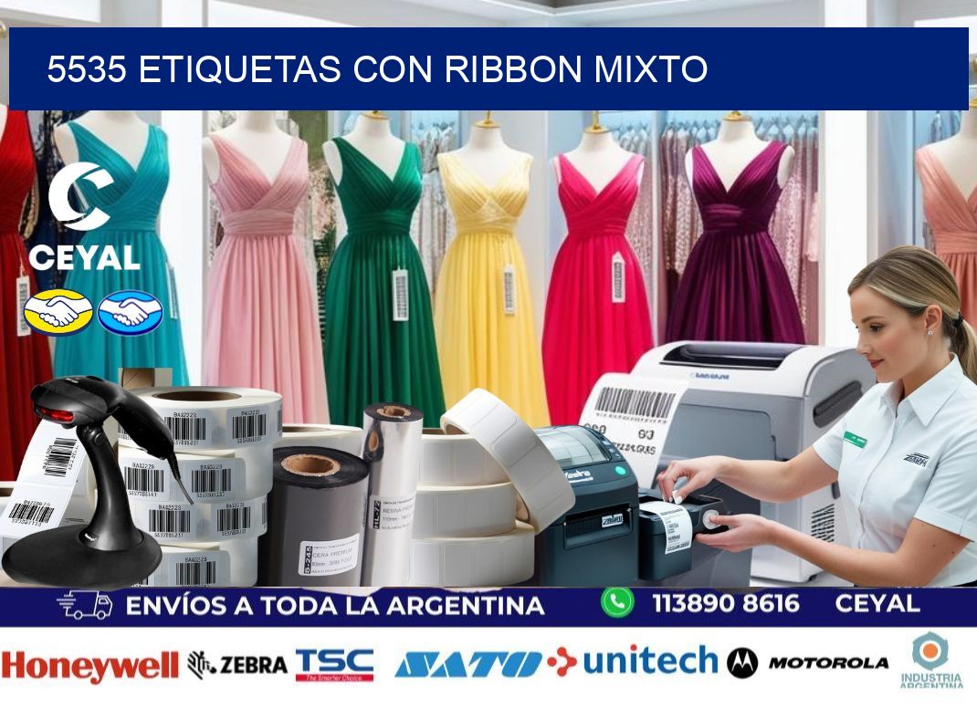 5535 etiquetas con ribbon mixto