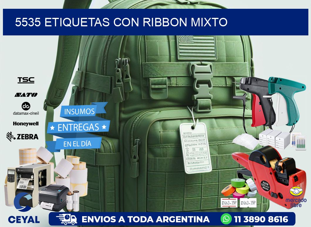 5535 etiquetas con ribbon mixto
