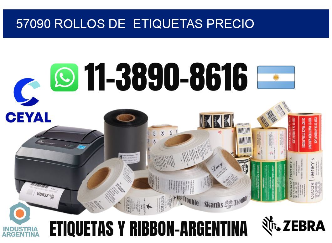 57090 rollos de  etiquetas precio