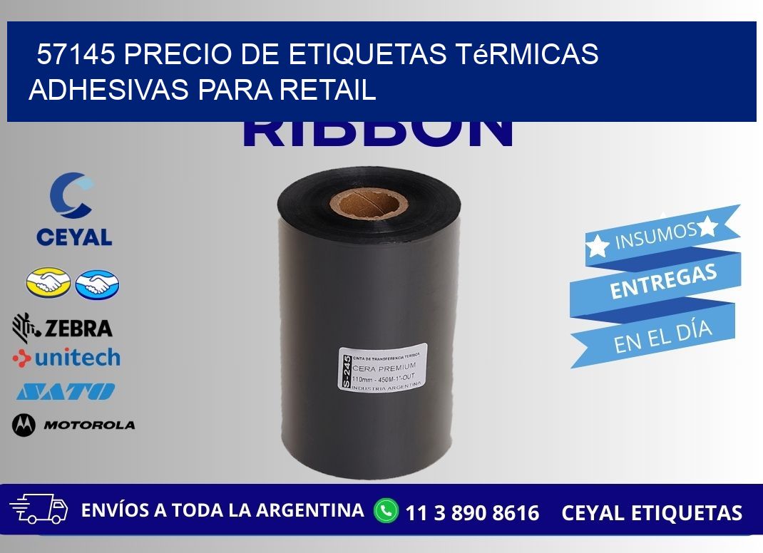 57145 precio de etiquetas térmicas adhesivas para retail