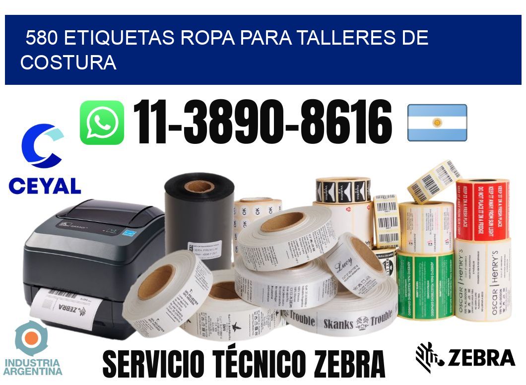 580 Etiquetas ropa para talleres de costura
