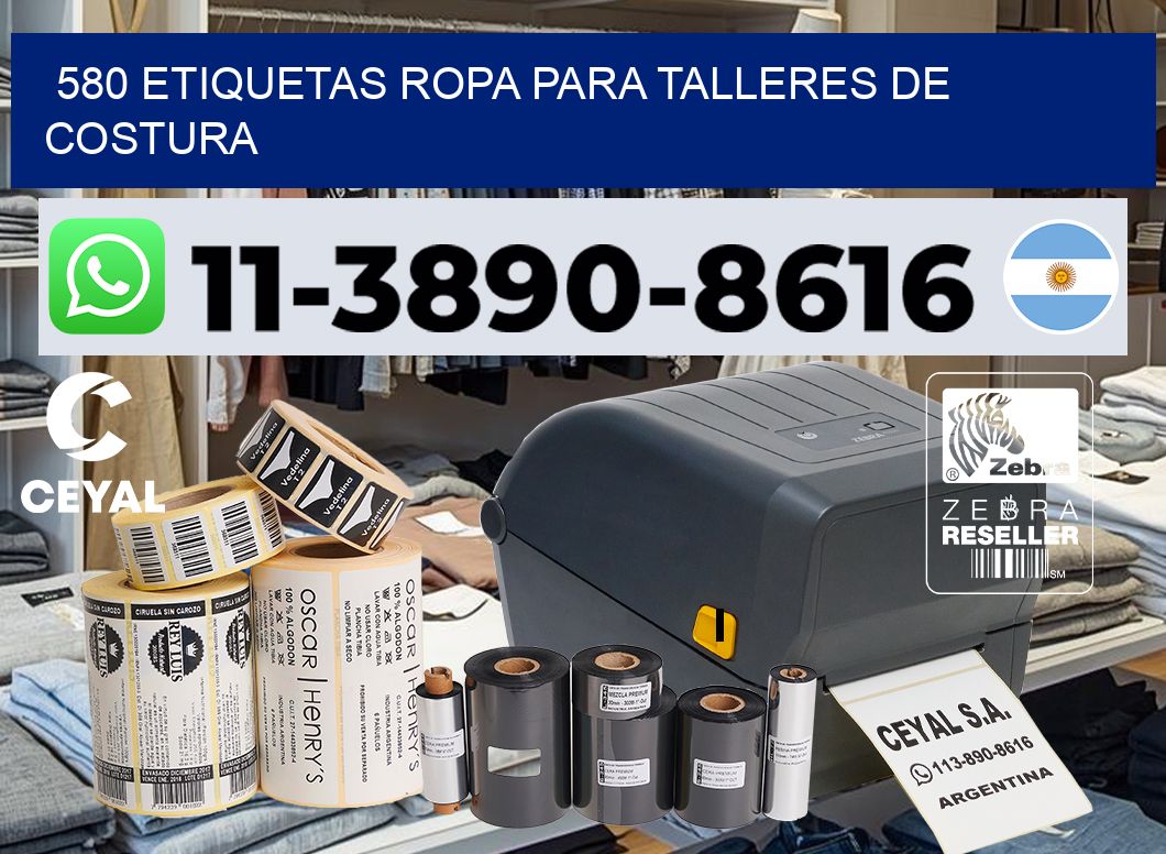 580 Etiquetas ropa para talleres de costura