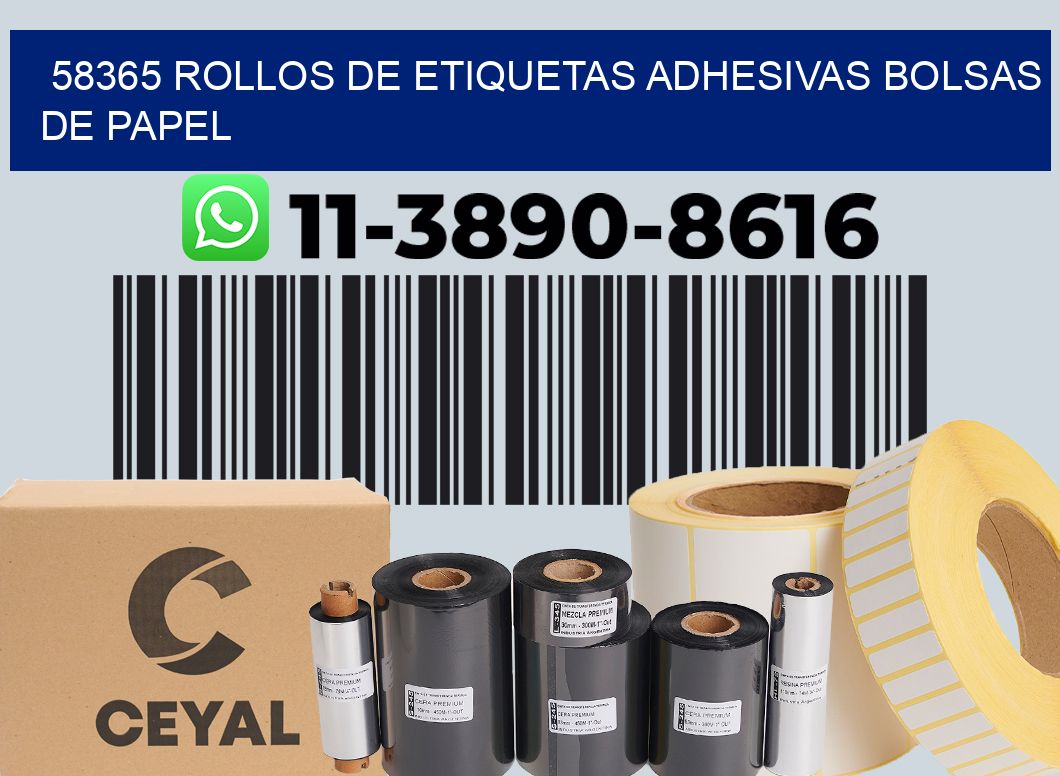 58365 rollos de etiquetas adhesivas bolsas de papel