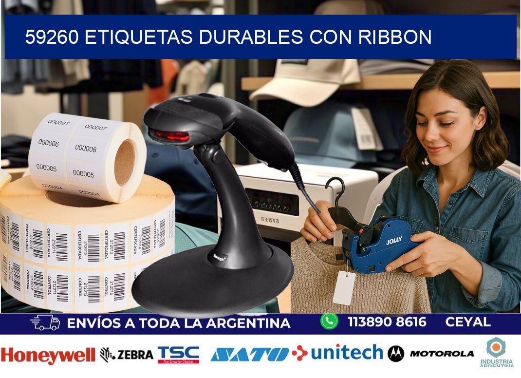 59260 etiquetas durables con ribbon