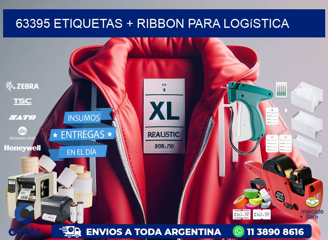 63395 etiquetas + ribbon para logística