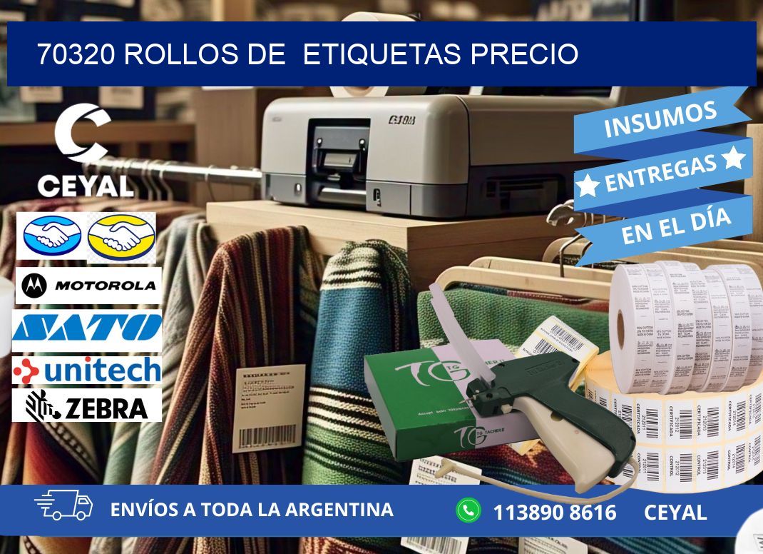 70320 rollos de etiquetas precio
