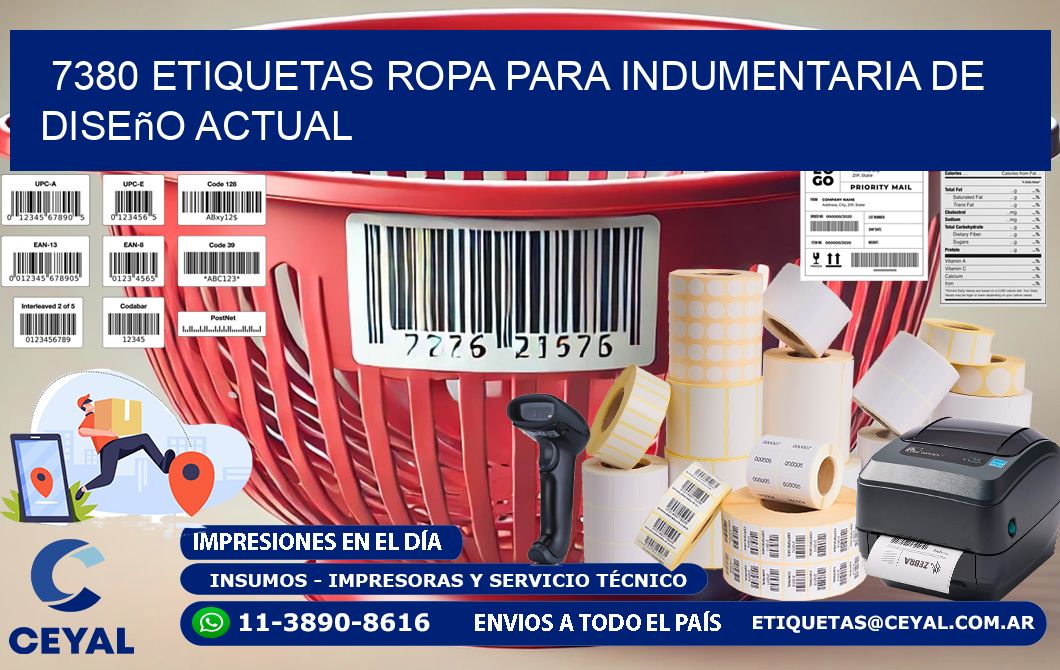 7380 Etiquetas ropa para indumentaria de diseño actual