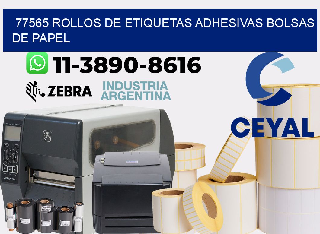 77565 rollos de etiquetas adhesivas bolsas de papel