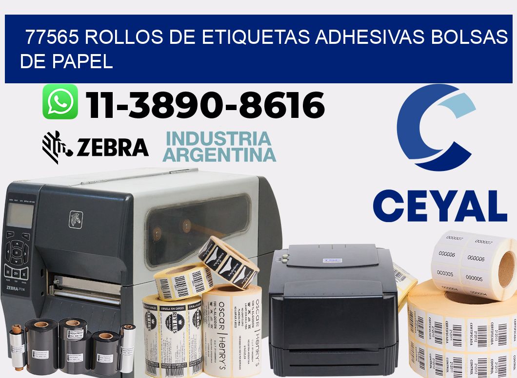 77565 rollos de etiquetas adhesivas bolsas de papel