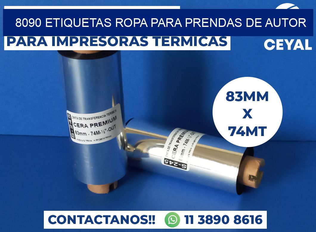 8090 Etiquetas ropa para prendas de autor