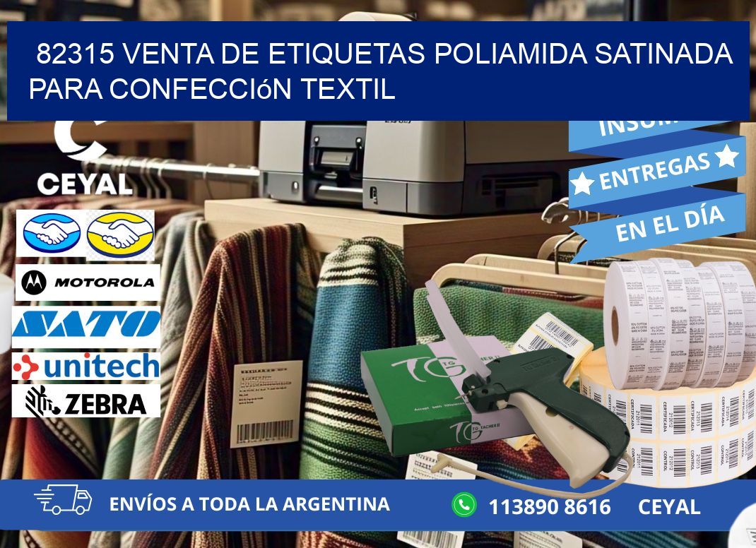 82315 venta de etiquetas poliamida satinada para confección textil