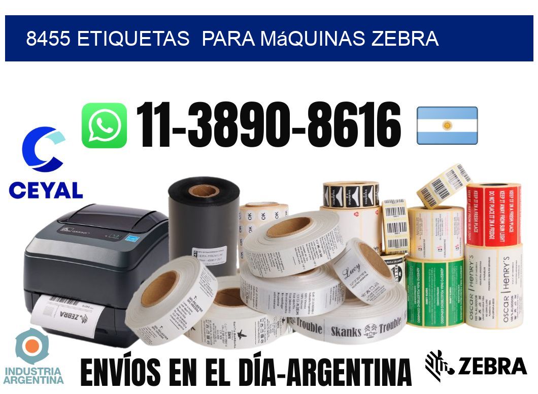 8455 etiquetas para máquinas Zebra