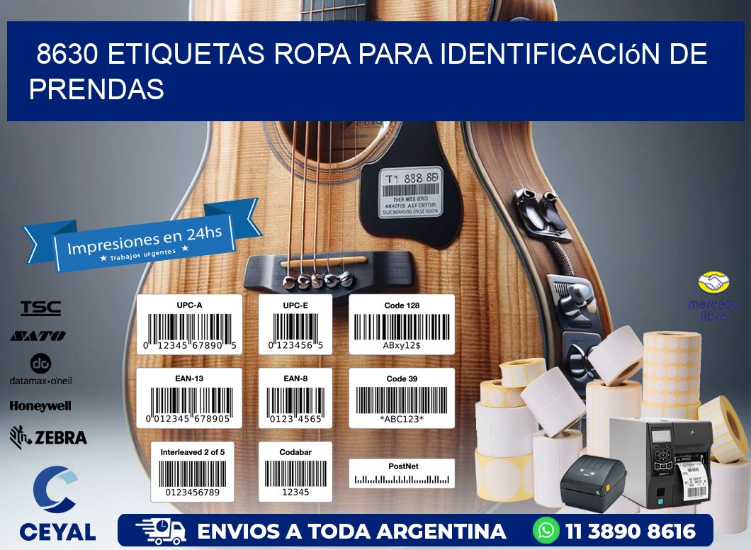 8630 Etiquetas ropa para identificación de prendas