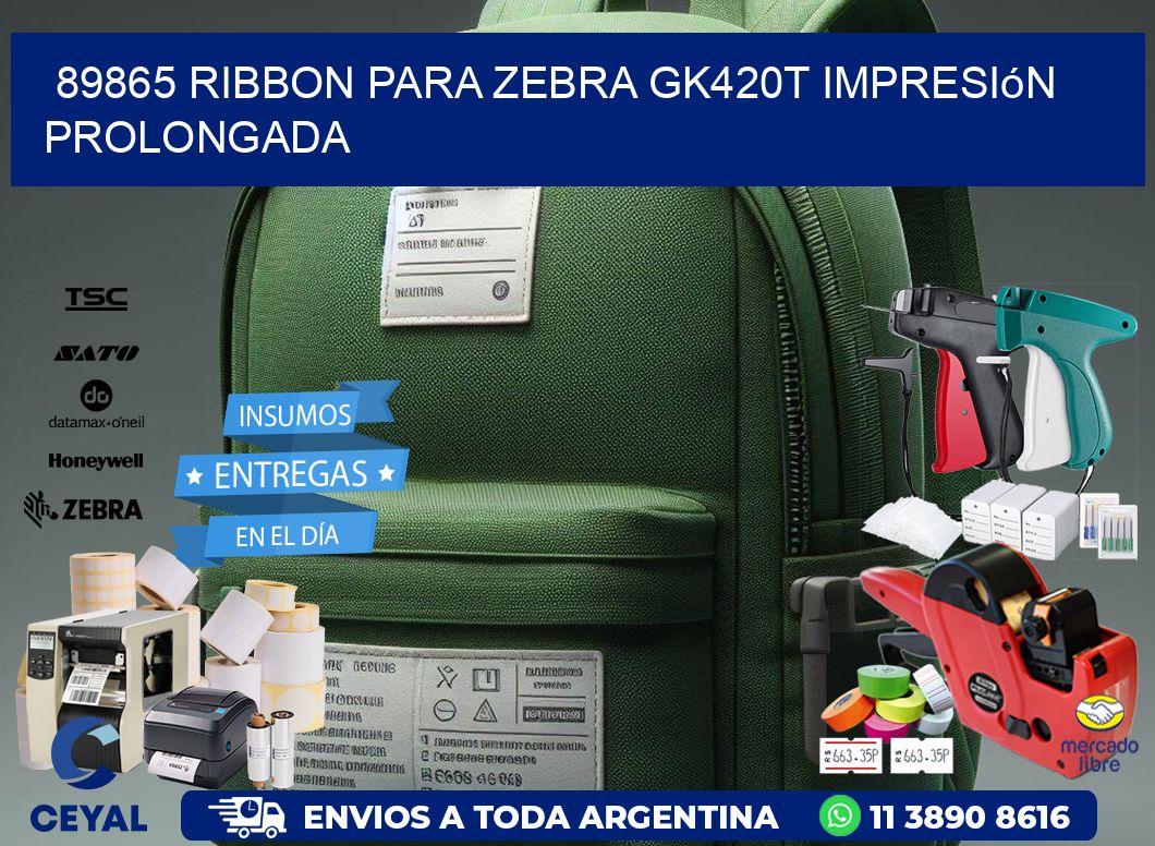 89865 ribbon para zebra gk420t impresión prolongada