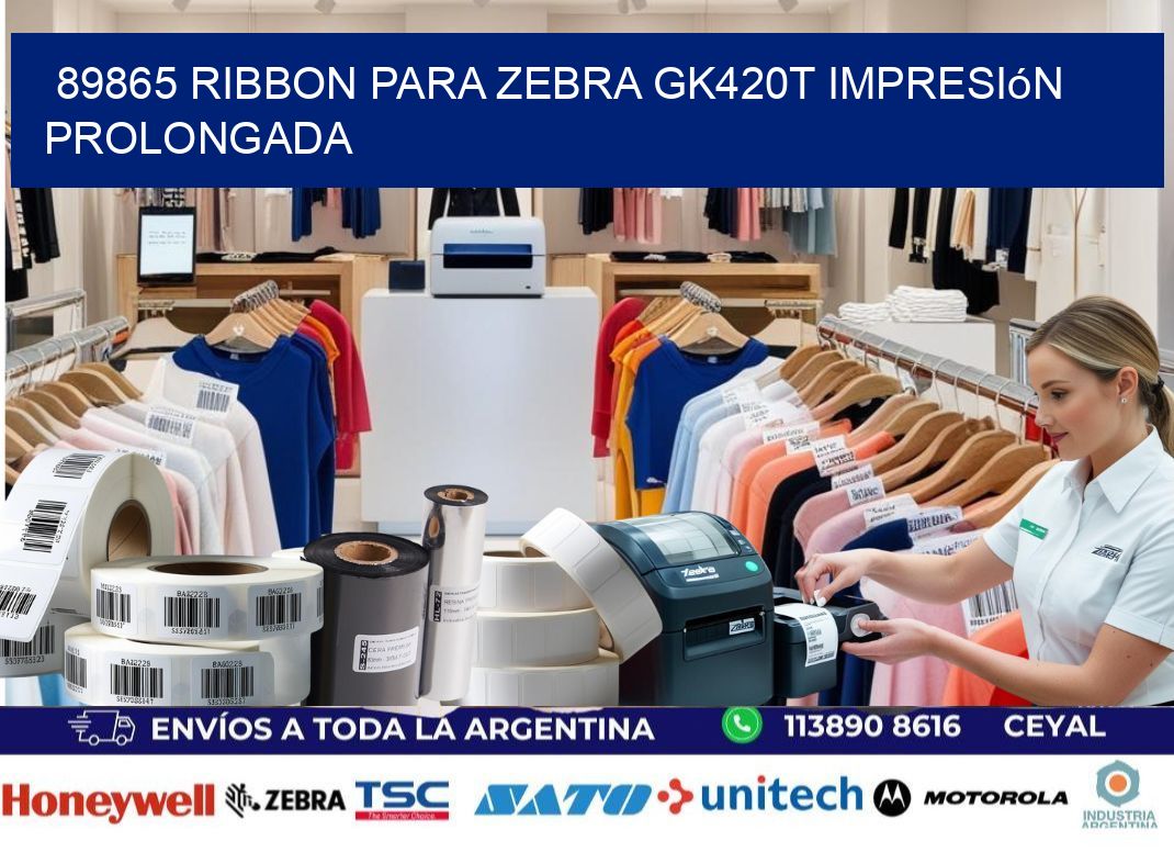89865 ribbon para zebra gk420t impresión prolongada
