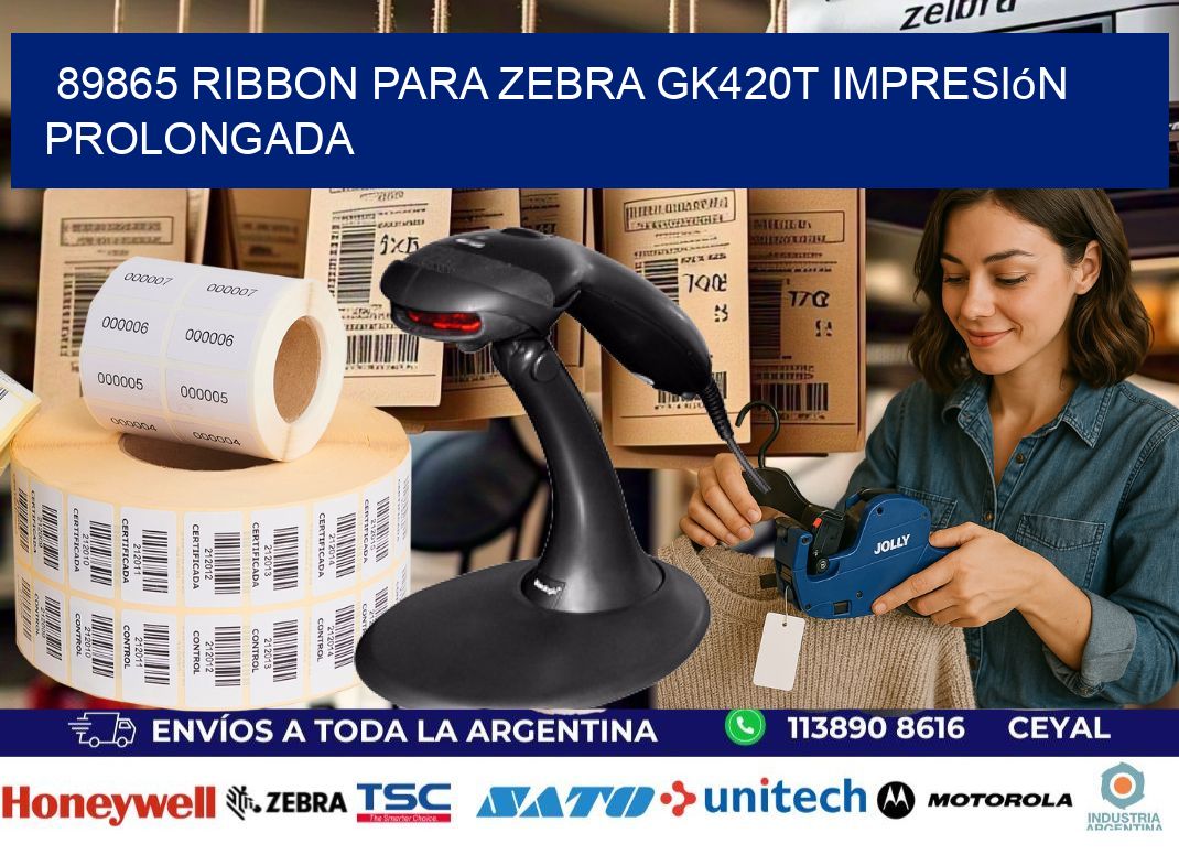 89865 ribbon para zebra gk420t impresión prolongada